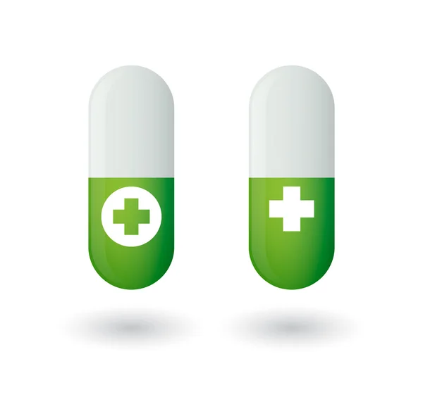 Pills with icons — Stock Vector