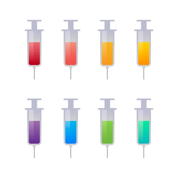 Isolated glass syringe set — Stock Vector