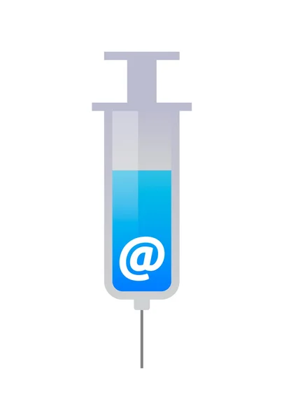 Syringe with icon — Stock Vector