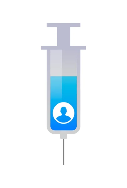 Syringe with icon — Stock Vector