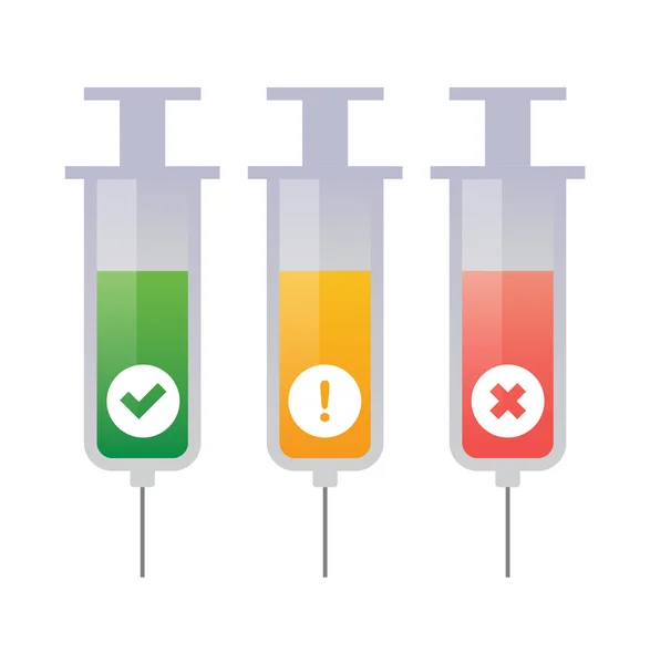 Syringe set with icon — Stock Vector