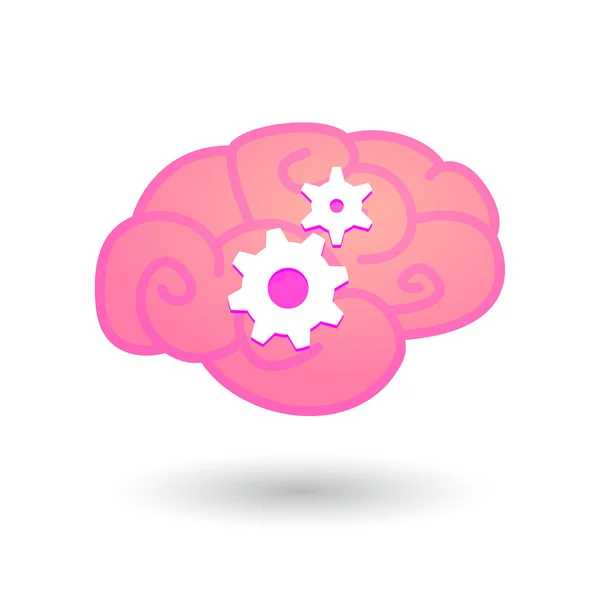 Cerebro con icono — Vector de stock