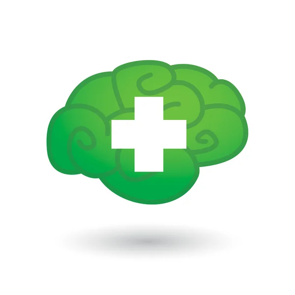 Brain with icon — Stock Vector