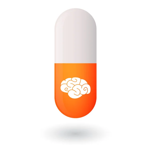 Pill with brain icon — Stock Vector