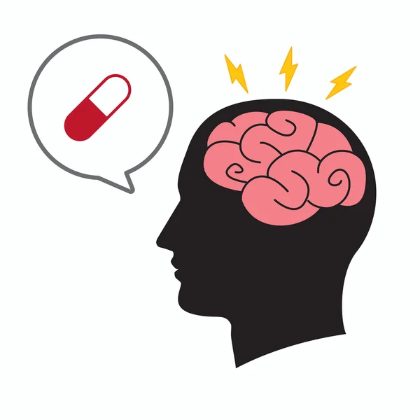 adam baş beyin ve çizgi balon ile