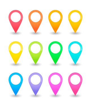 Map pointers clipart