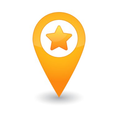 bir yıldız işaretiyle harita