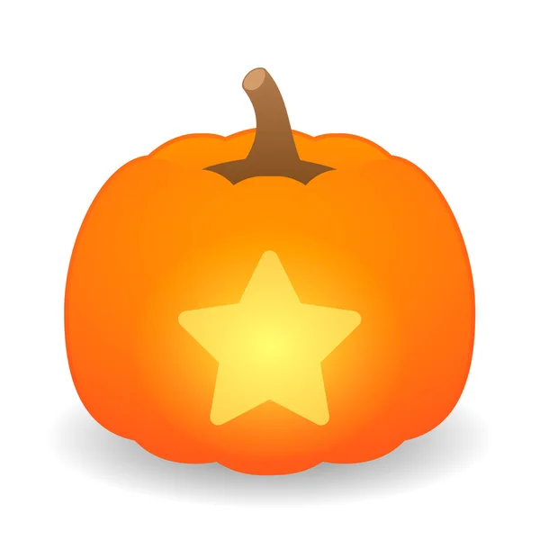 Pumpkin with a star — Stock Vector