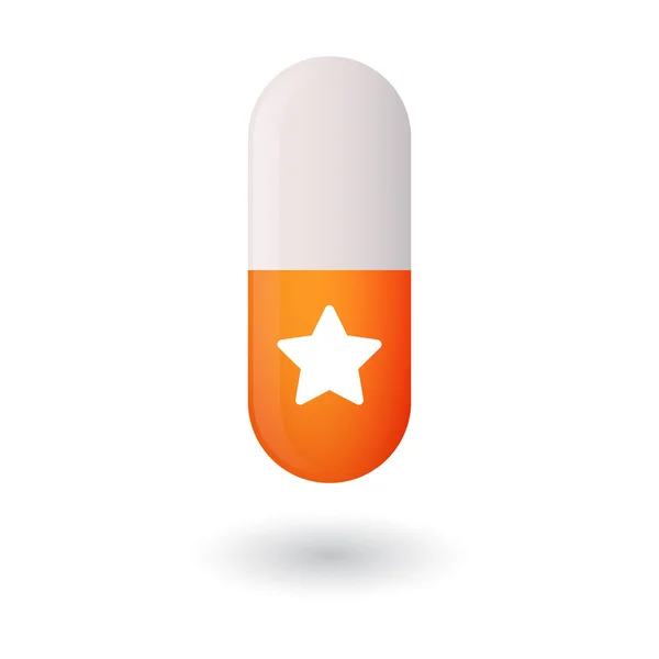 Pill with a star — Stock Vector
