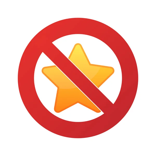 Sinal proibido com uma estrela — Vetor de Stock