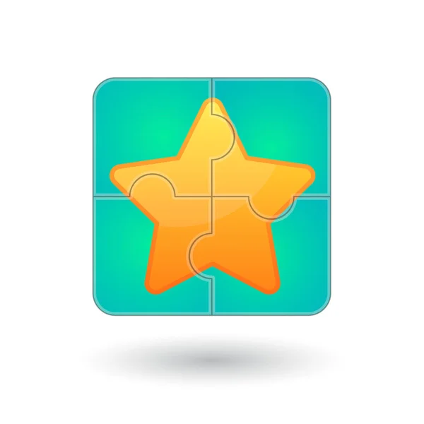 Puzzle with a star — Stock Vector