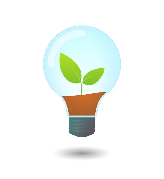 Lightbulb with a plant — Stock Vector