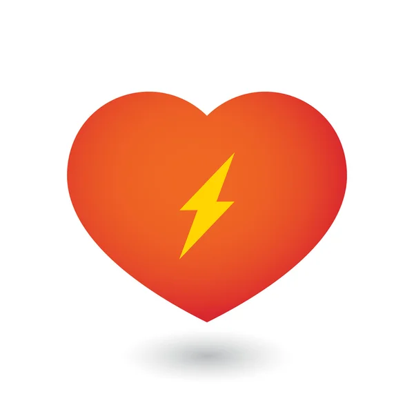 Coração com ícone de relâmpago — Vetor de Stock