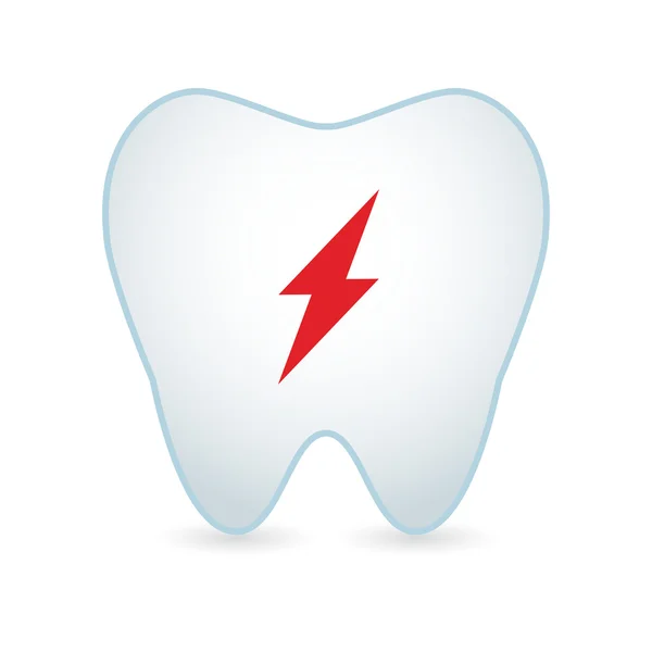Tooth met bliksem pictogram — Stockvector
