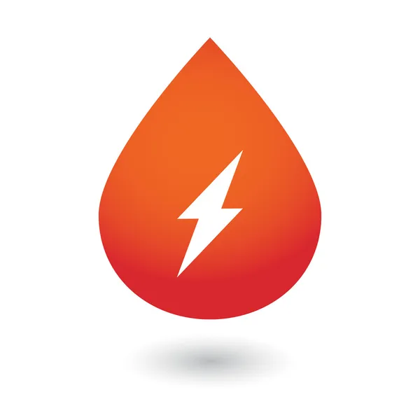 Blood drop with lightning icon — Stock Vector