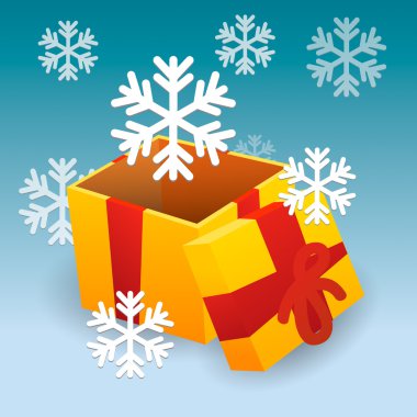 Present with a snow flake clipart