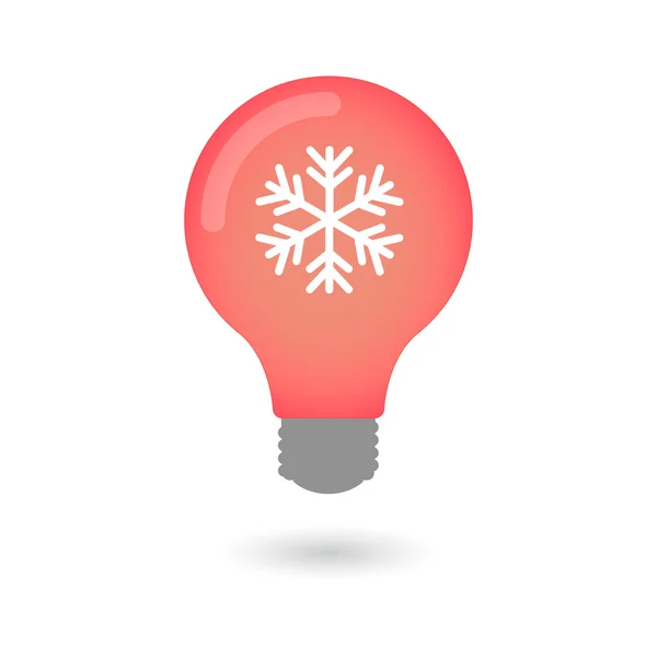 Lightbulb with a snow flake — Stock Vector