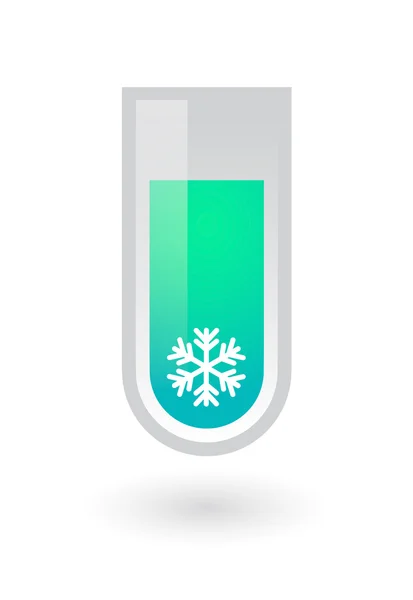 Tube à essai chimique avec flocon de neige — Image vectorielle