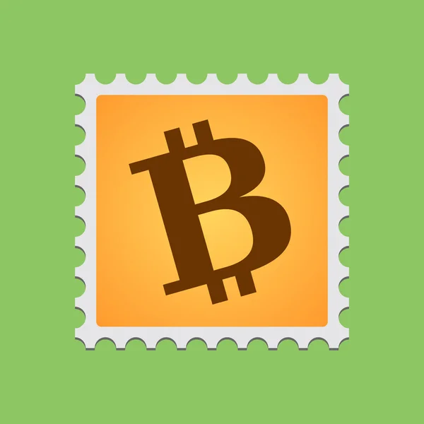 Briefmarke mit Bitcoin-Symbol — Stockvektor