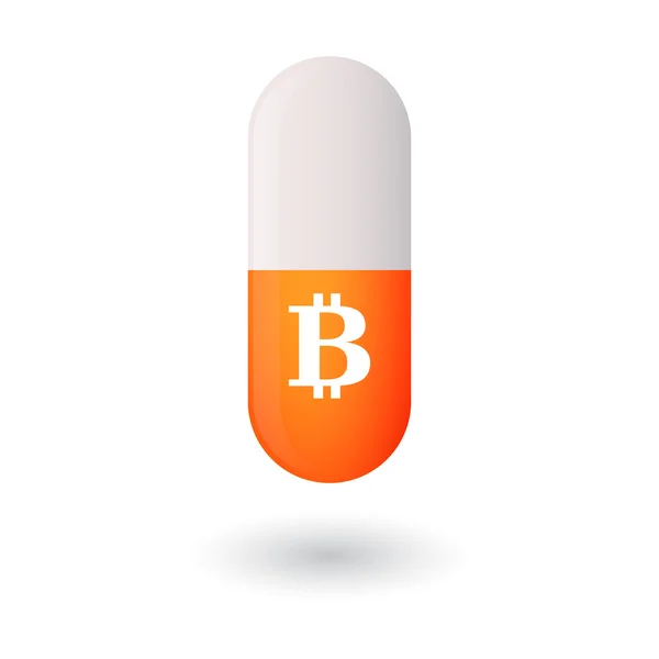 Pilule avec une icône Bitcoin — Image vectorielle