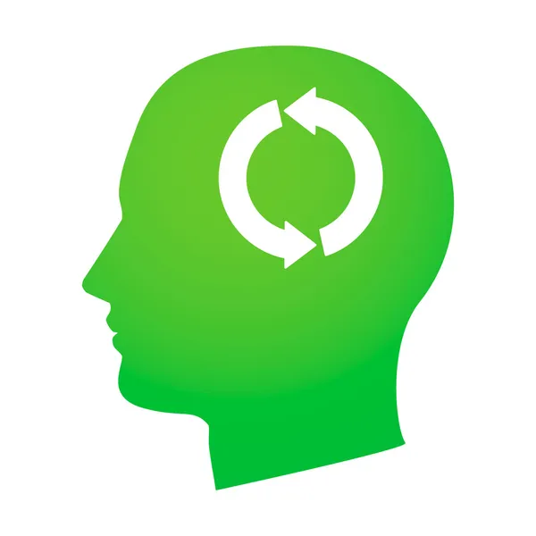 Head with an ecological icon — Stock Vector