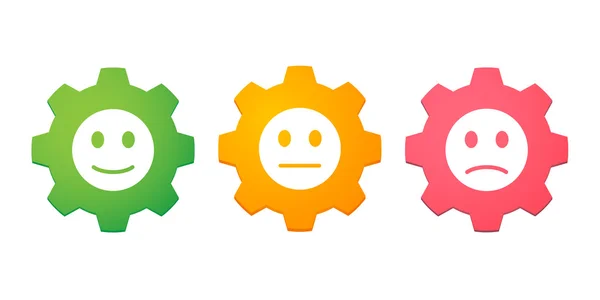 Gears with survey icons — Stock Vector