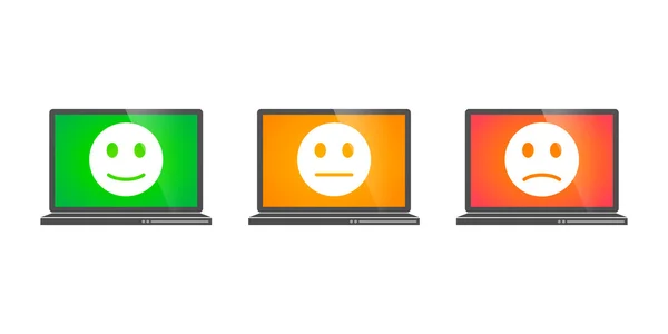 Portátiles con iconos de encuesta — Archivo Imágenes Vectoriales