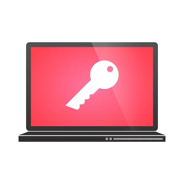 Laptop met pictogram — Stockvector
