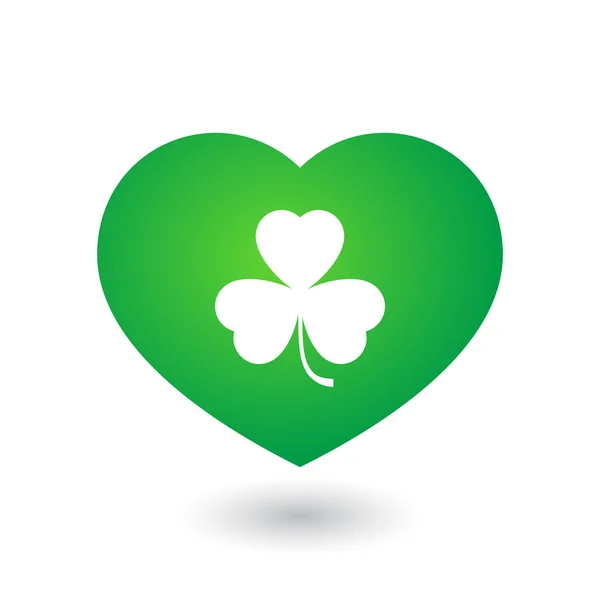 Heart with clover icon — Stock Vector