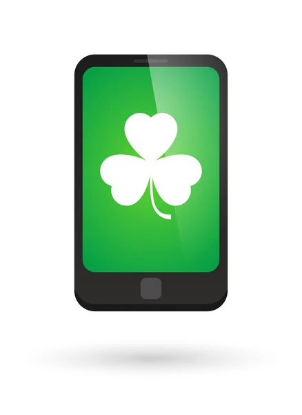 Phone with clover icon — Stock Vector