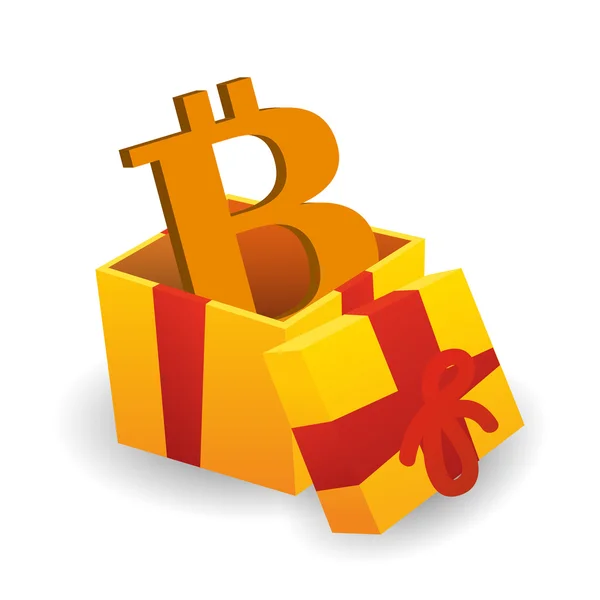 Presente con bitcoin — Vector de stock