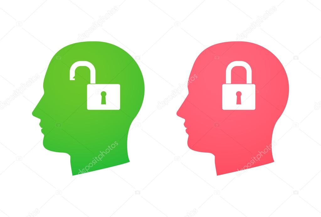 Head with a lock icon