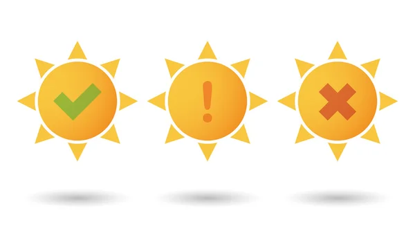 Sun survey icon set — Stock Vector