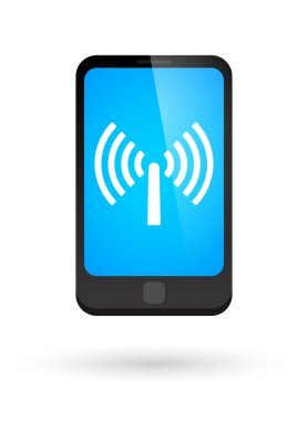wifi anten ile telefon simgesi