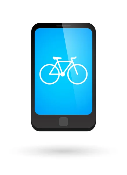 ไอคอนโทรศัพท์ที่มีจักรยาน — ภาพเวกเตอร์สต็อก