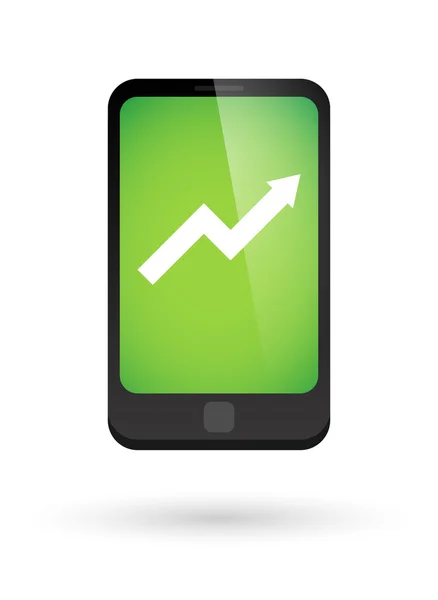 Ícone do telefone com um gráfico — Vetor de Stock
