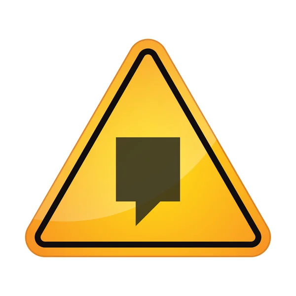 Signe de danger avec un infobulle — Image vectorielle