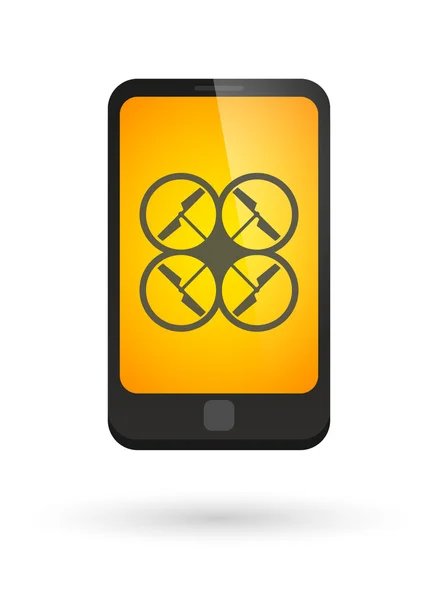 Phone icon with a drone — Stock Vector