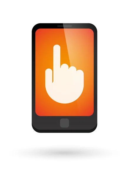 Phone icon with a hand sign — Stock Vector