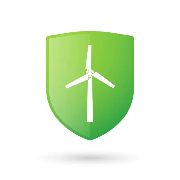 Schild-Symbol mit Windgenerator — Stockvektor