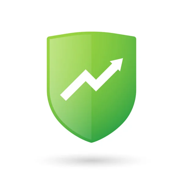 Ícone de escudo com um gráfico —  Vetores de Stock