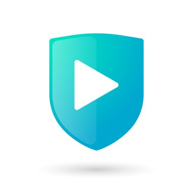 kalkan simgesi ile bir çoklu ortam simgesini