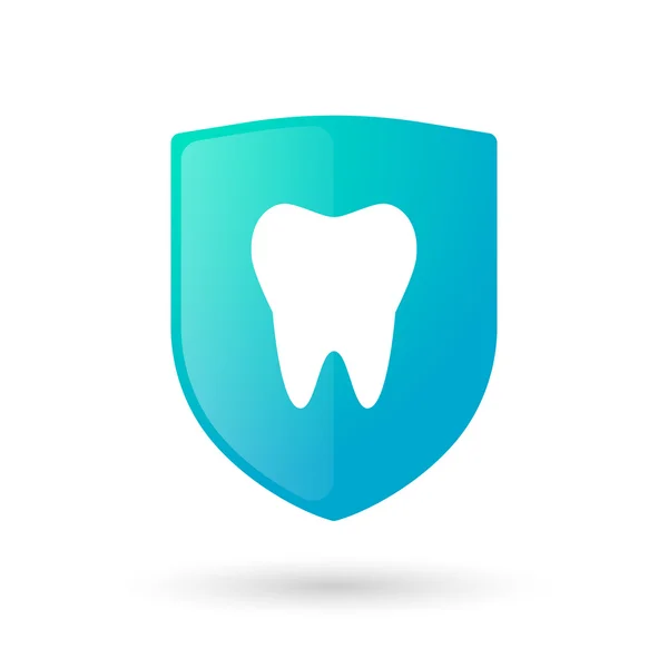 Shield icon with a tooth — Stock Vector