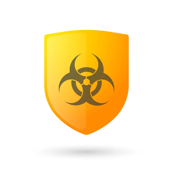 Shield icon with a biohazard sign — Stock Vector