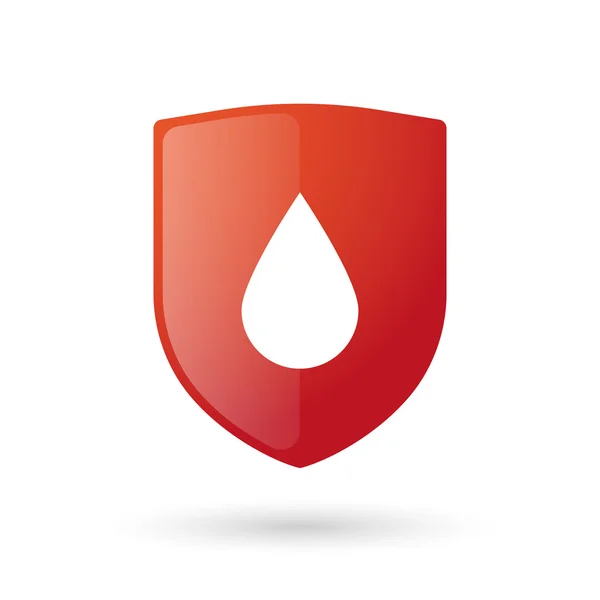 Shield icon with a blood drop — Stock Vector