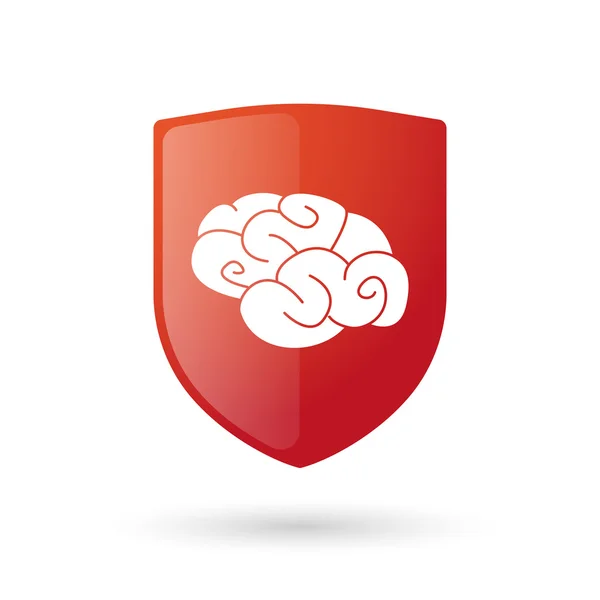 Ikona štítu s mozkem頭脳との盾のアイコン — Stockový vektor