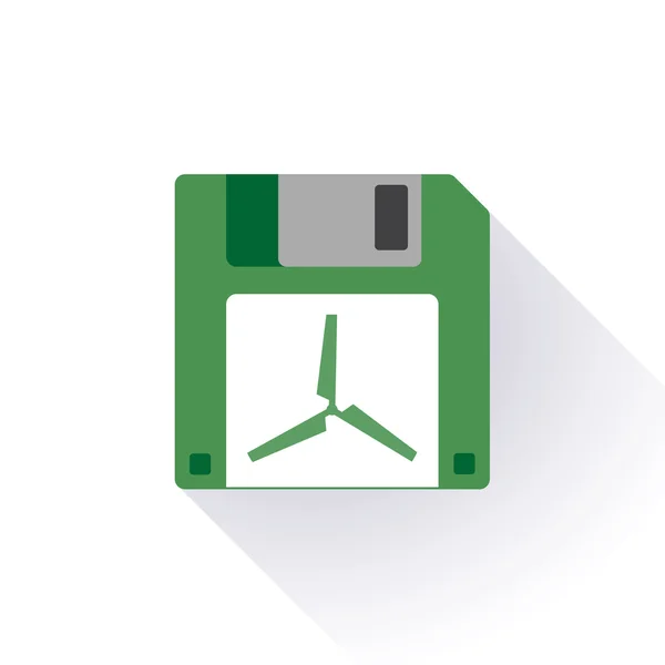 Floppy disc icon with a propeller — Stock Vector