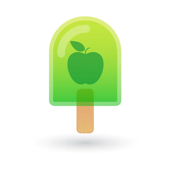 Icône de crème glacée avec une pomme — Image vectorielle