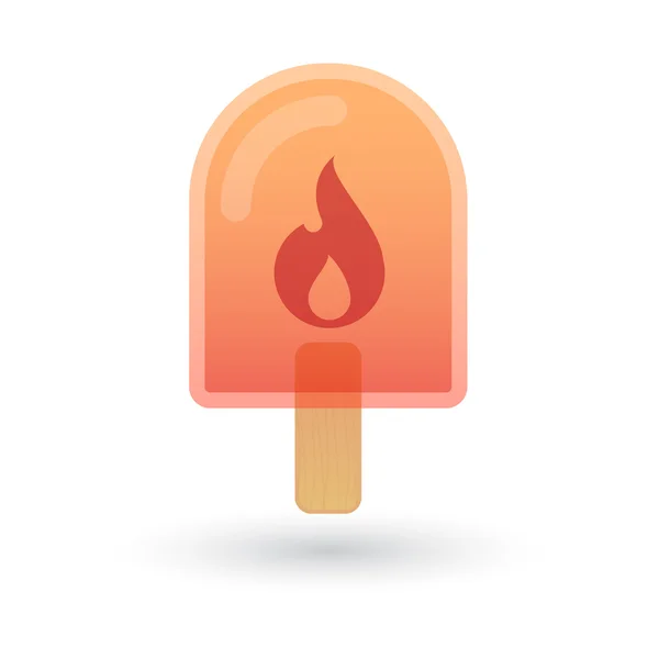 Ікона морозива з полум'ям — стоковий вектор