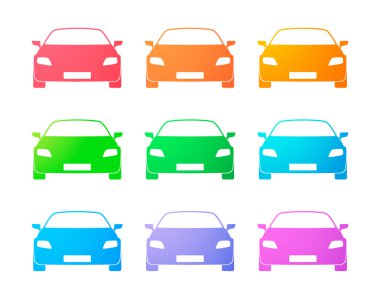 renkli arabalar Icon set